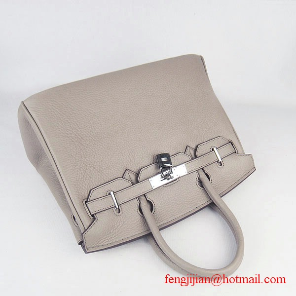 Hermes Birkin 30cm Togo Leather Bag Grey 6088